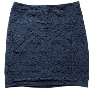 Banana Republic Navy Lace Pencil Skirt
